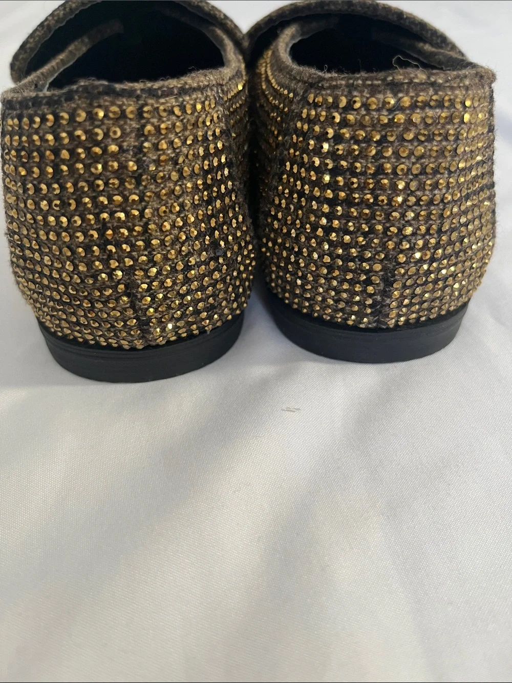 Kurt Geiger Bronze Crystal-Embellished Slip-On Loafers